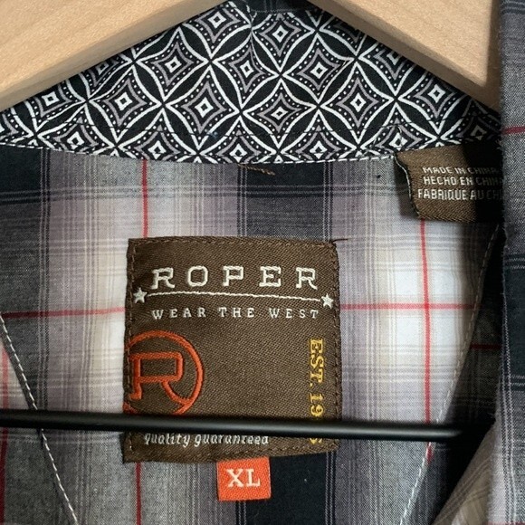 Roper Men’s Plaid Western Button Down Shirt Sz XL - Picture 5 of 7